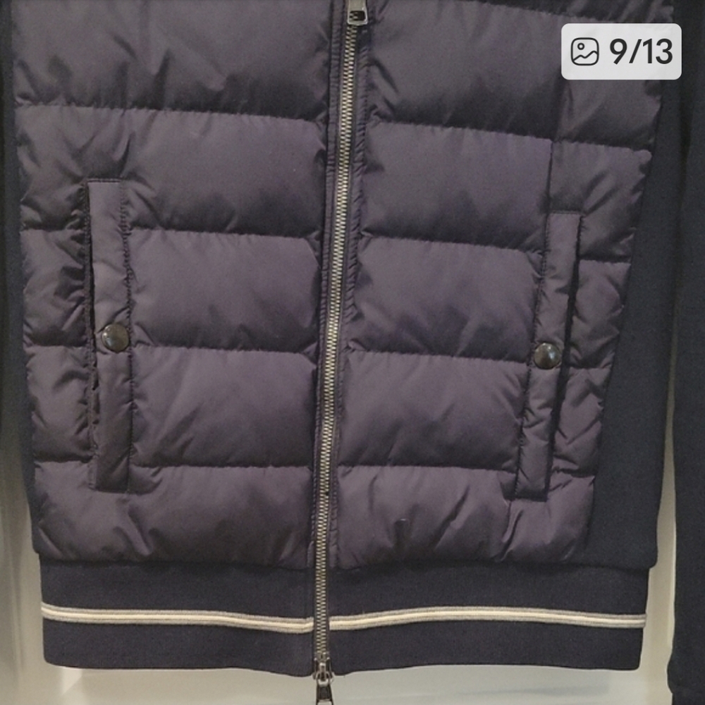 Authentic Moncler Maglia Cardigan Hybrid Down Puffer Zip-Up Hoodie Size S - Picture 10 of 13